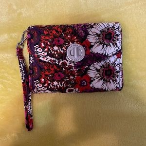 Vera Bradley Floral Wristlet - Red, Purple, White